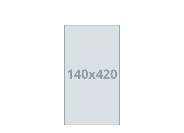 Jednolistni cjenik 1/2 A3: 140x420 mm (D4)