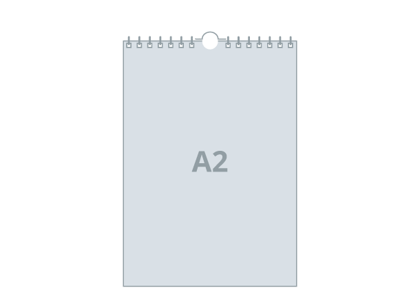 Kalendar - zidni A2: 420x594 mm - stojeći, spiralni uvez (D1)