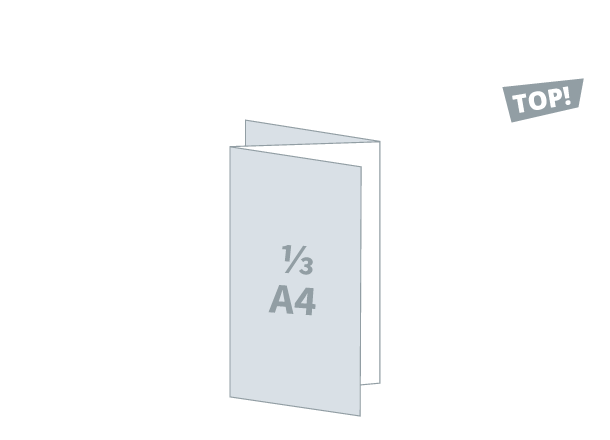 Letak 3 x 1/3-A4 - Standard: 297x210 / 99x210 mm - Z savijanje (D4)