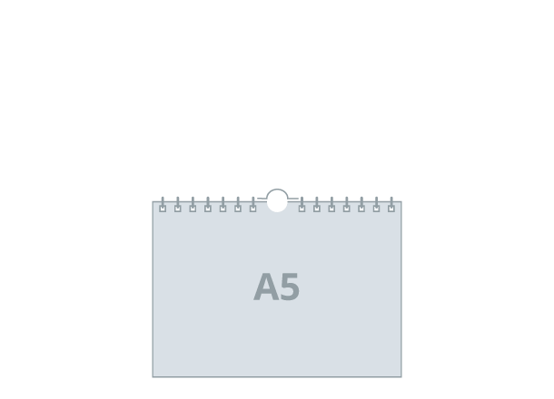 Kalendar - zidni A5: 210x148 mm - ležeći, spiralni uvez (D9)
