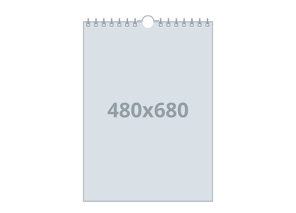 Kalendar - zidni B2: 480x680 mm - stojeći, spiralni uvez (D1)