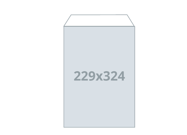 Kuverta - vrećica C4: 229x324 mm, bez prozora (D)