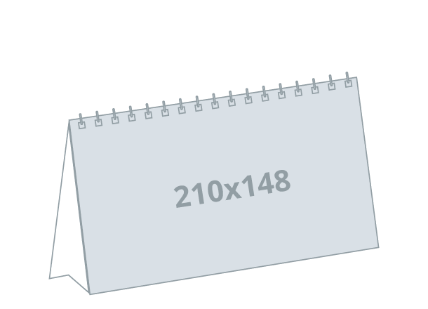 Stolni kalendar A5: 210x148 mm - ležeći, spiralni uvez (D9)