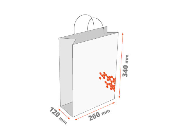 Papirnata vrećica s ručkom: 260x120x340 mm