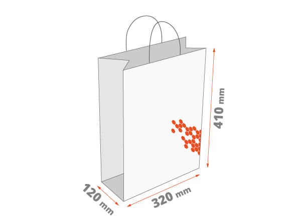Papirnata vrećica s ručkom: 320x120x410 mm