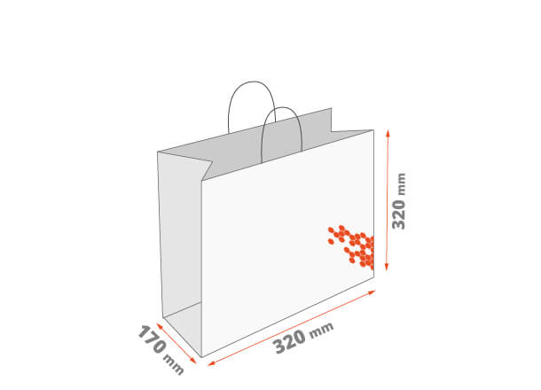 Papirnata vrećica s ručkom - Take Away: 320x170x320 mm
