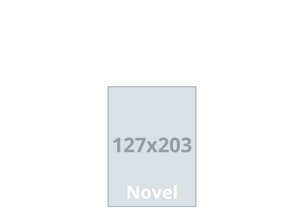Brošura Novel - Standard: 127x203 mm - meki uvez / šivano, lijepljeno (D4)