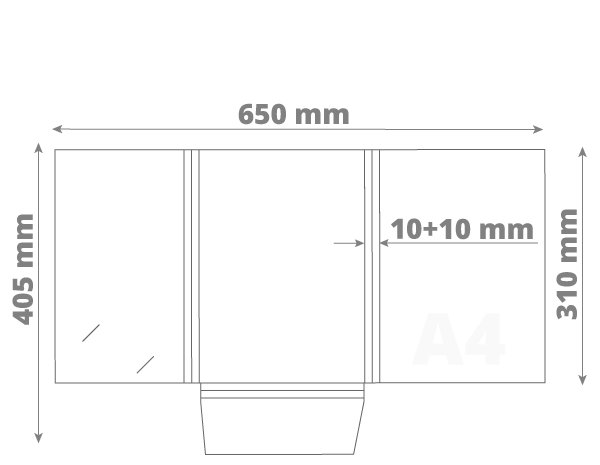 Poslovna mapa A4 - Model 16: 650x405x20 mm (D1)