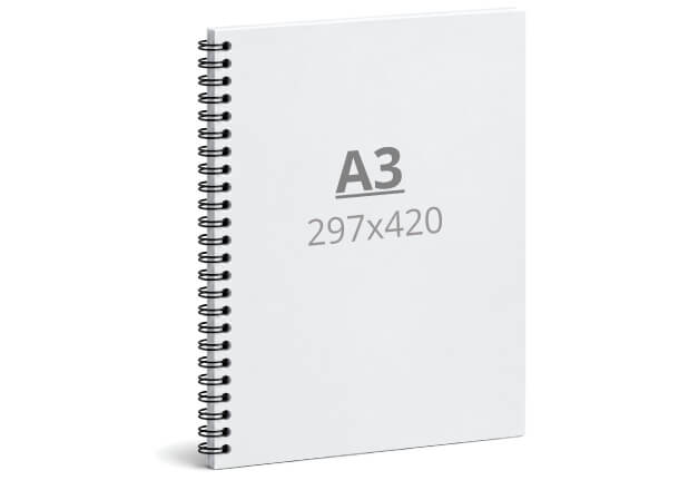 Rokovnik A3: 297x420 / 594x420 mm, metalna spirala (D2)